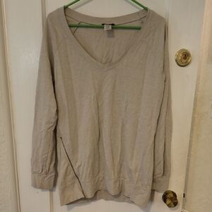mark. | Beige V-Neck Sweatshirt